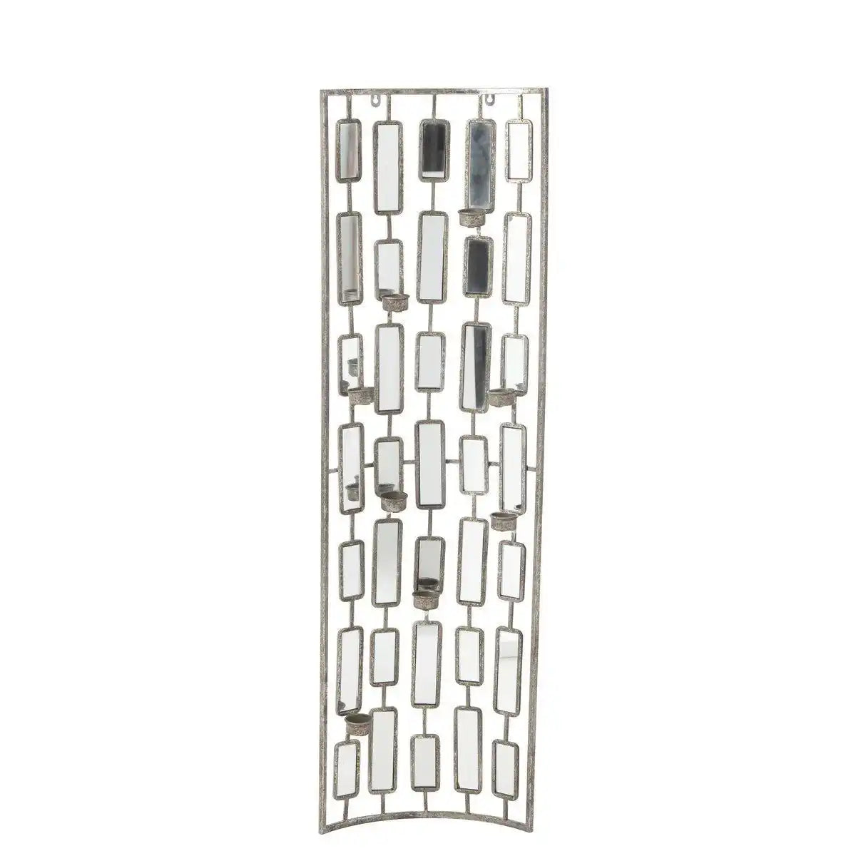 J-Line Wanddekoration Teelichthalter – Metall/Spiegel – Grau – groß - HomeDesign Knaus