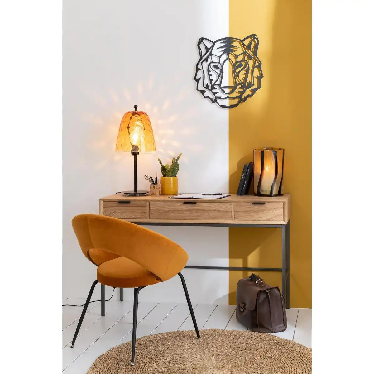 J-Line Wanddekoration Tiger – Metall – Schwarz - HomeDesign Knaus