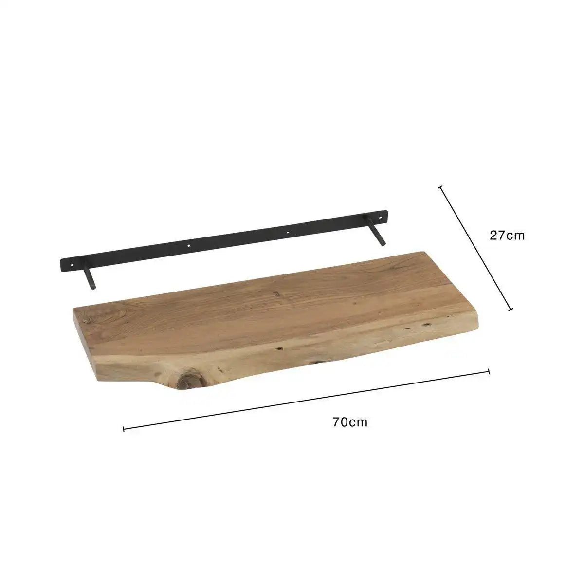 J-Line Wandregal Gerard Akazienholz Natur Klein - HomeDesign Knaus
