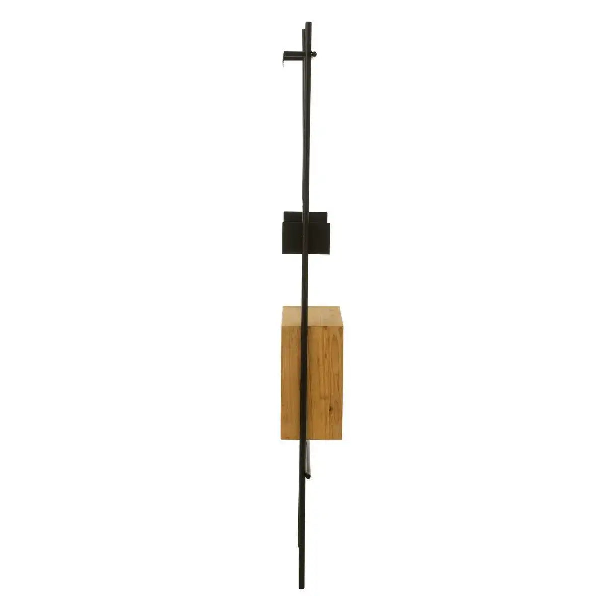 J-Line Wandregal mit Spiegel Tina Holz/Eisen Schwarz/Natur - HomeDesign Knaus
