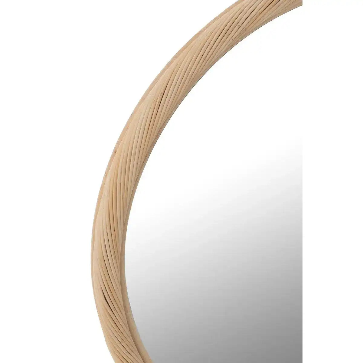 J-Line Wandspiegel Rond Rotan/Glas Naturel Large - HomeDesign Knaus