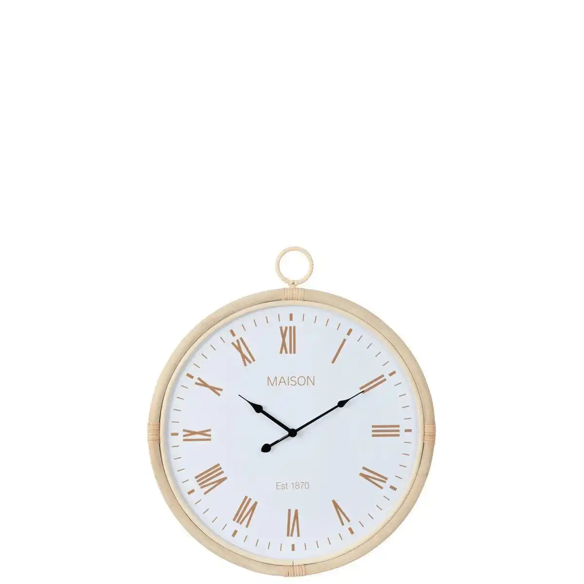 J-Line Wanduhr Kyr – Jute – Natur/Weiß – mittel – Ø 4,5 cm - HomeDesign Knaus