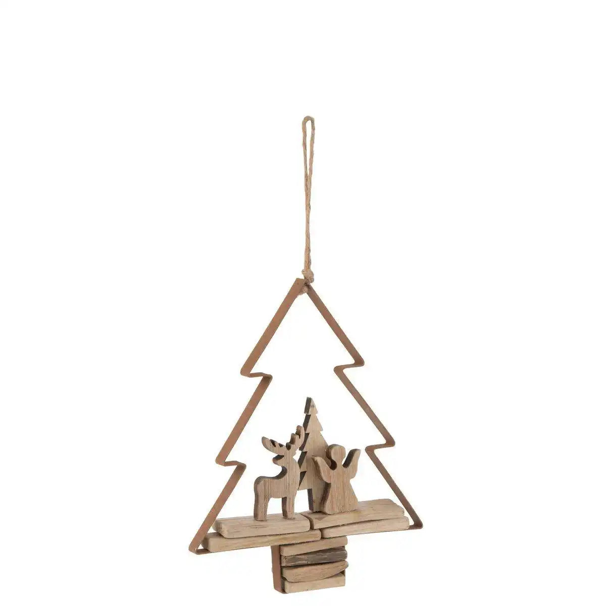 J-Line Weihnachtsanhänger - Holz/Metall - Braun - HomeDesign Knaus