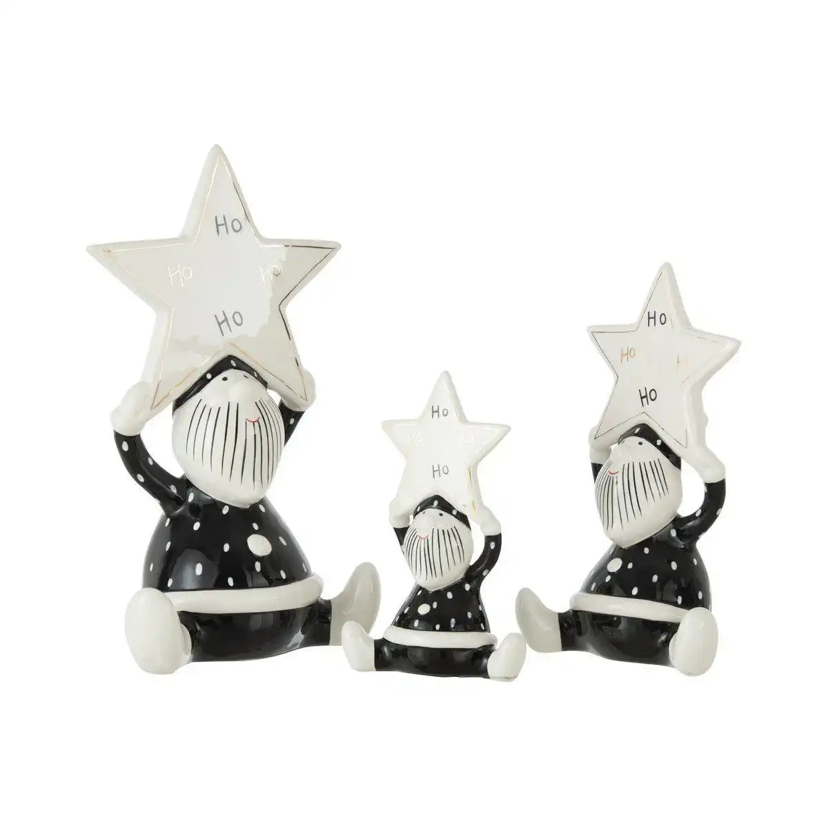 J-Line Weihnachtsanhänger – Keramik – Schwarz/Weiß – groß - HomeDesign Knaus