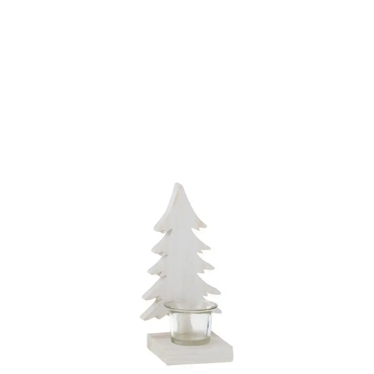 J-Line Weihnachtsbaum-Kerzenhalter – Holz/Weiß - HomeDesign Knaus