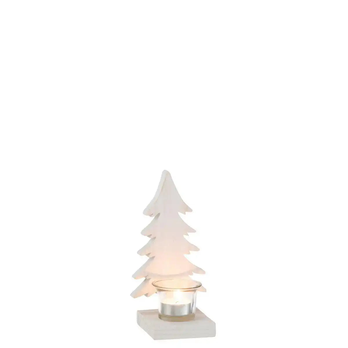 J-Line Weihnachtsbaum-Kerzenhalter – Holz/Weiß - HomeDesign Knaus