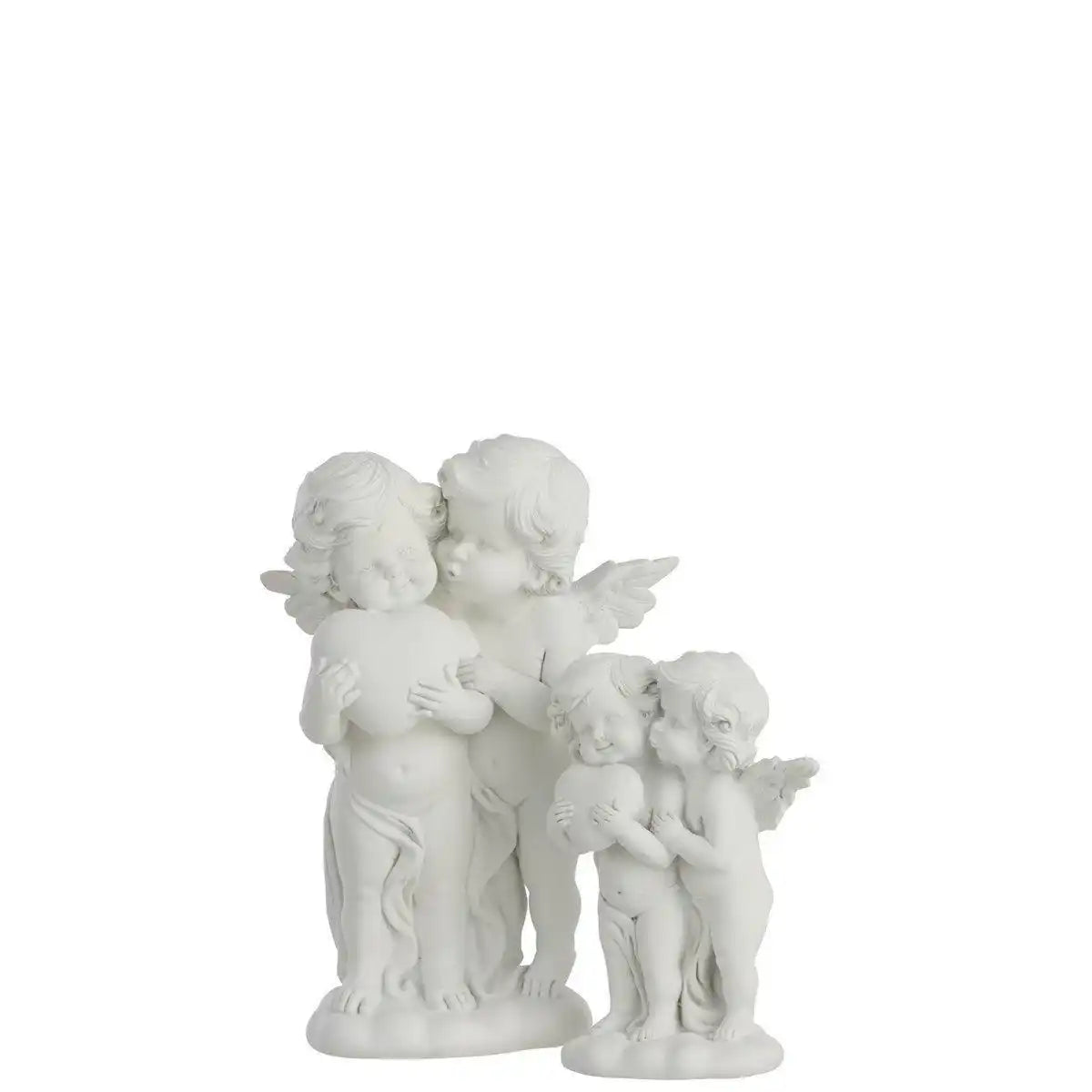 J-Line Weihnachtsfiguren Engelpaar - Polyresin - Weiß - 23 cm - HomeDesign Knaus