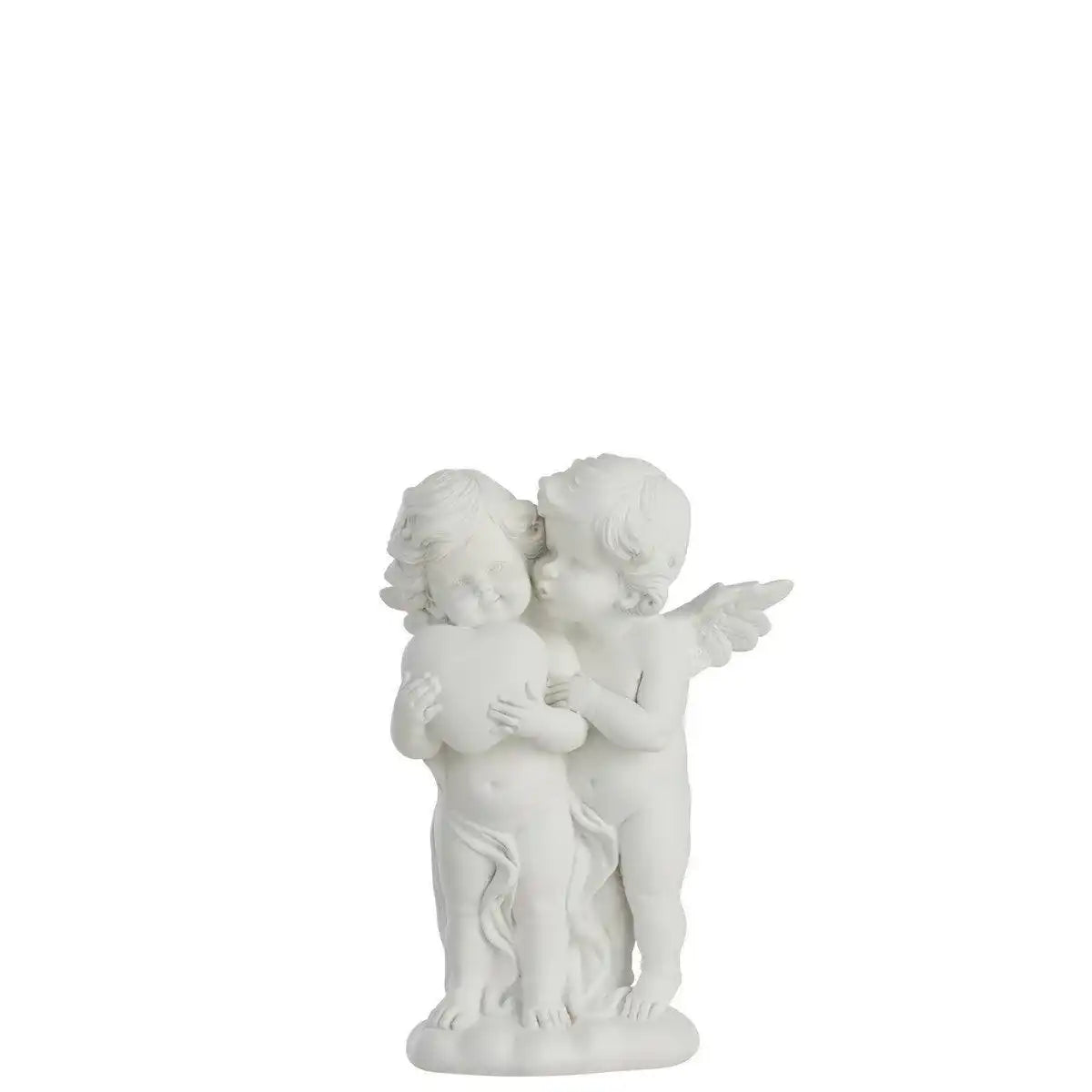 J-Line Weihnachtsfiguren Engelpaar - Polyresin - Weiß - 23 cm - HomeDesign Knaus