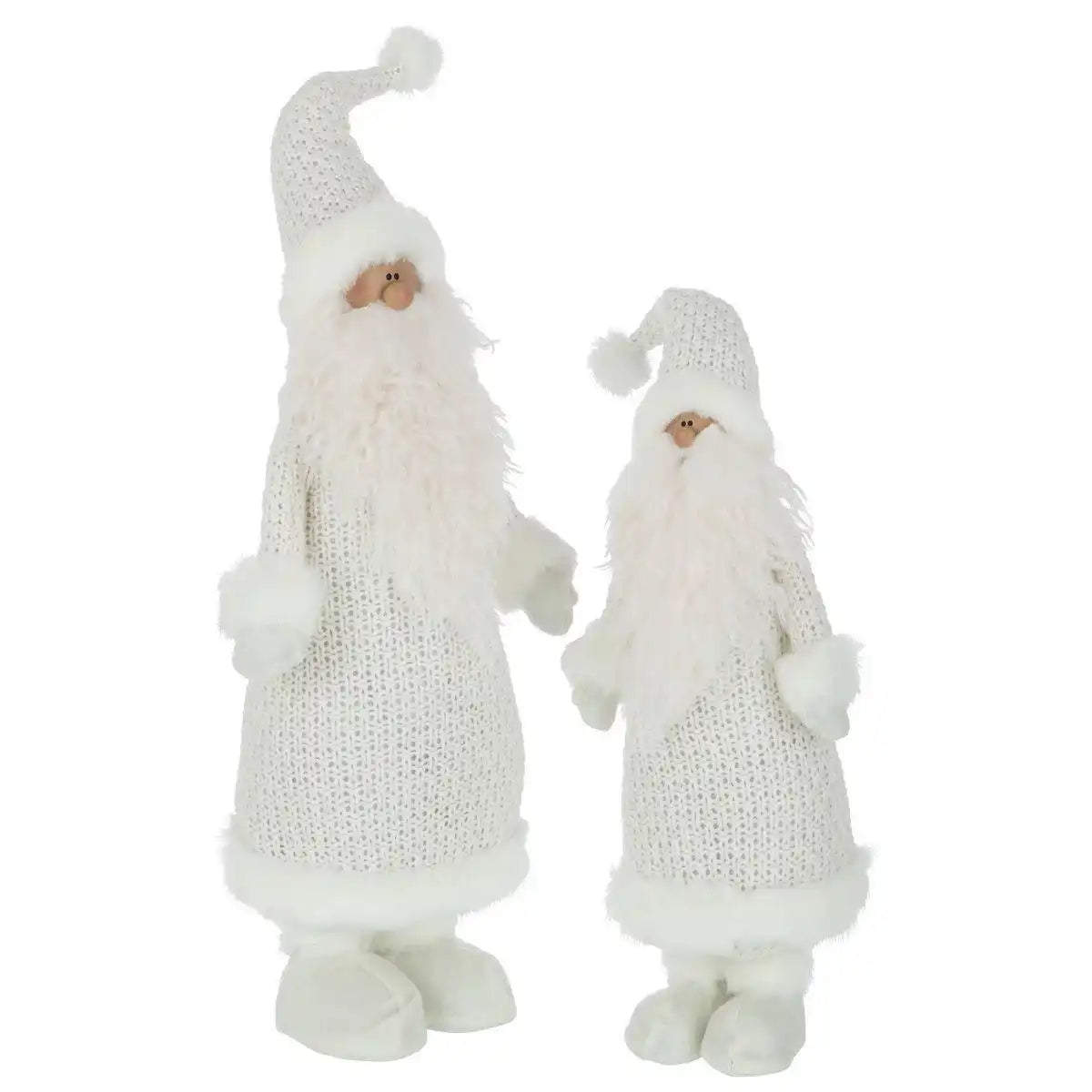 J-Line Weihnachtsfiguren Weihnachtsmann - Textil - Weiß - L - 66 cm - HomeDesign Knaus