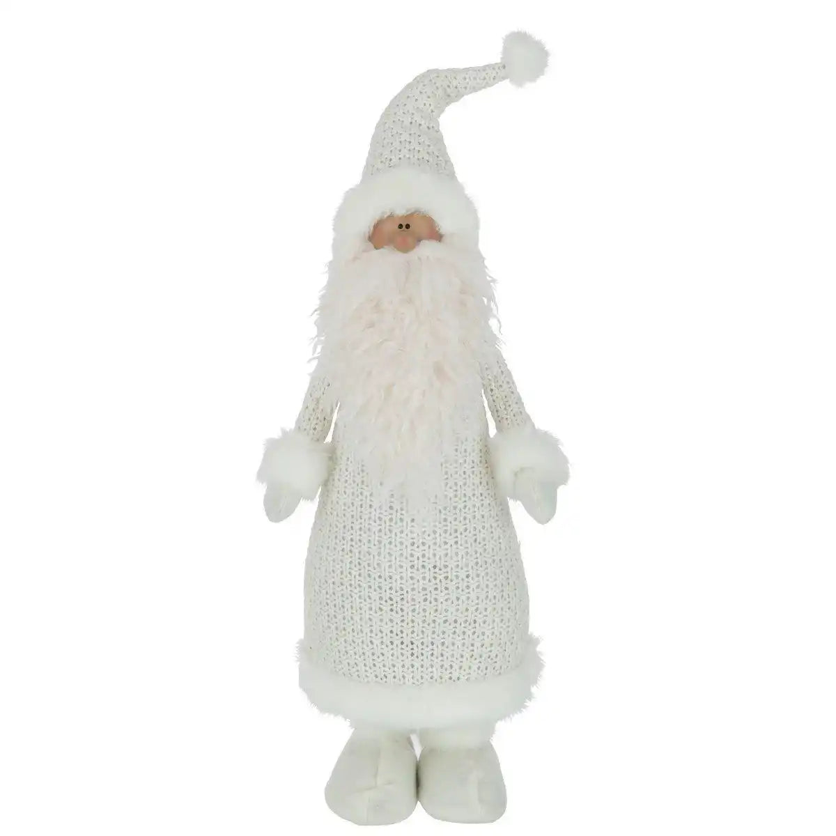 J-Line Weihnachtsfiguren Weihnachtsmann - Textil - Weiß - L - 66 cm - HomeDesign Knaus