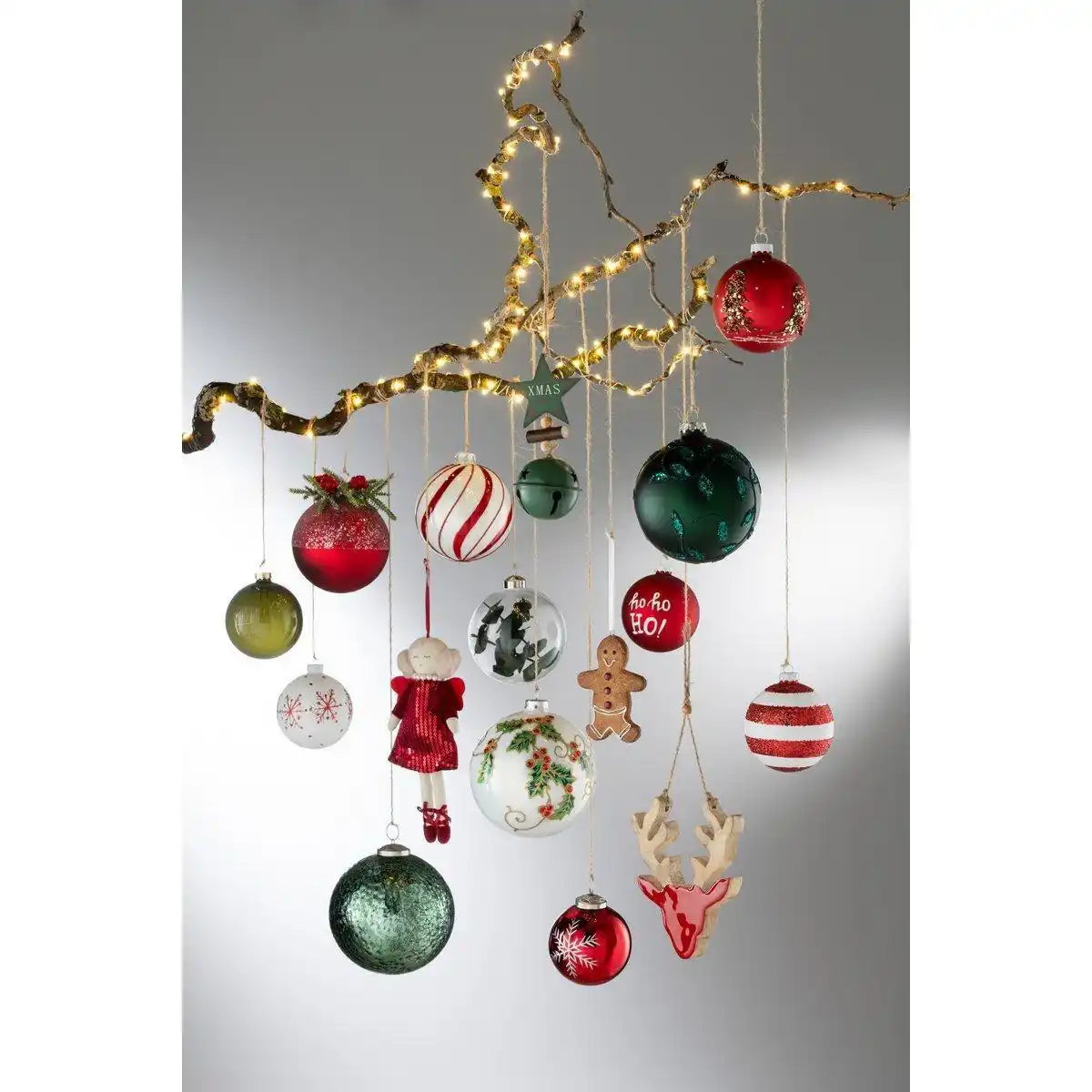 J-Line Weihnachtskugeln - Glas - Rot - - HomeDesign Knaus