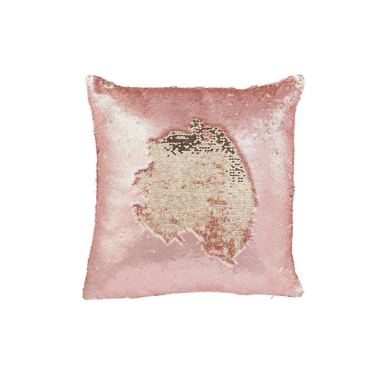 J-Line Wendekissen mit Pailletten, Rosa/Champagner - HomeDesign Knaus