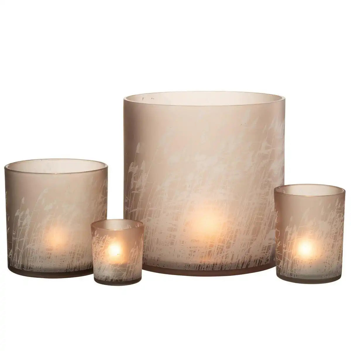 J-Line windlicht Gras - glas - beige - extra large - HomeDesign Knaus