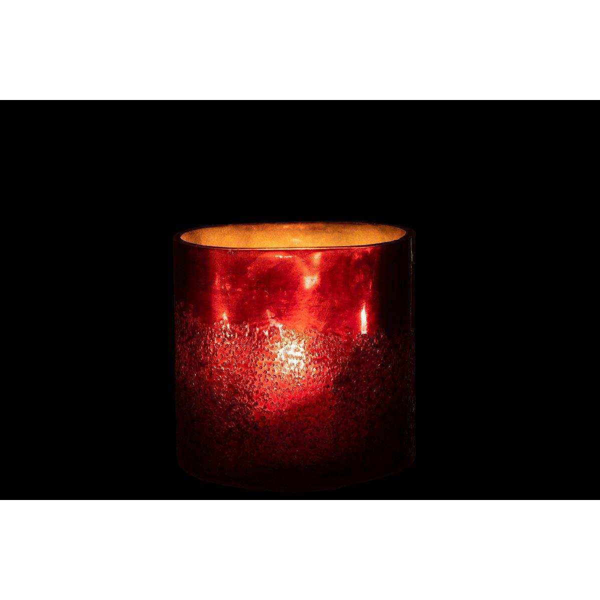 J-Line windlicht Spiegel - glas - koper/rood - extra large - HomeDesign Knaus