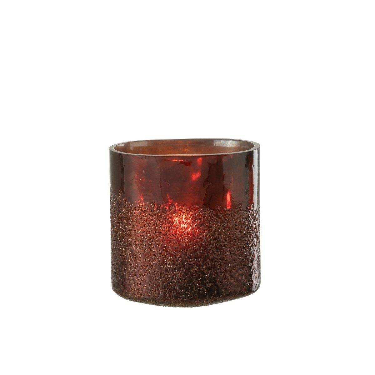 J-Line windlicht Spiegel - glas - koper/rood - extra large - HomeDesign Knaus