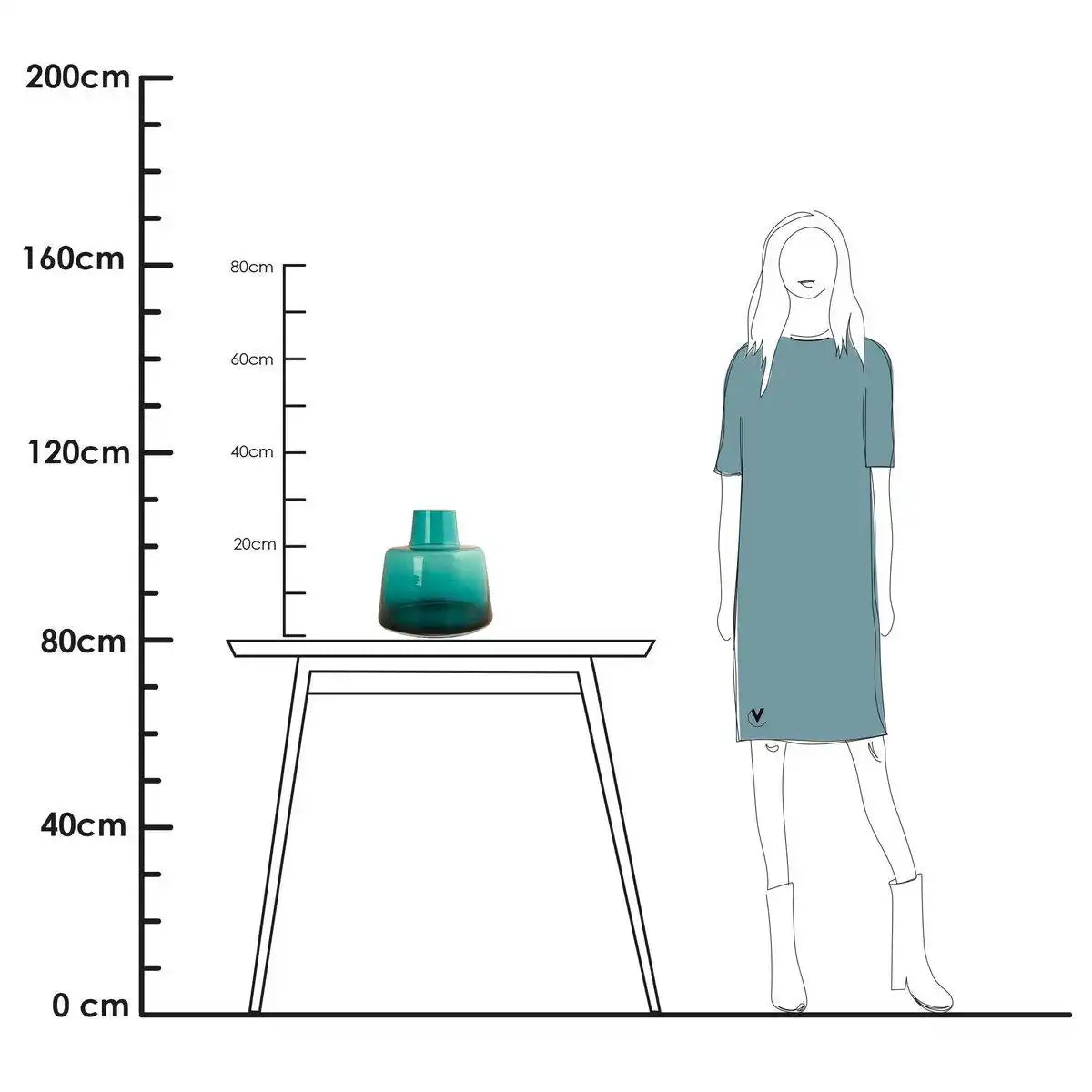 Jana Blumenvase Glasvase Handgefertigt grün - HomeDesign Knaus