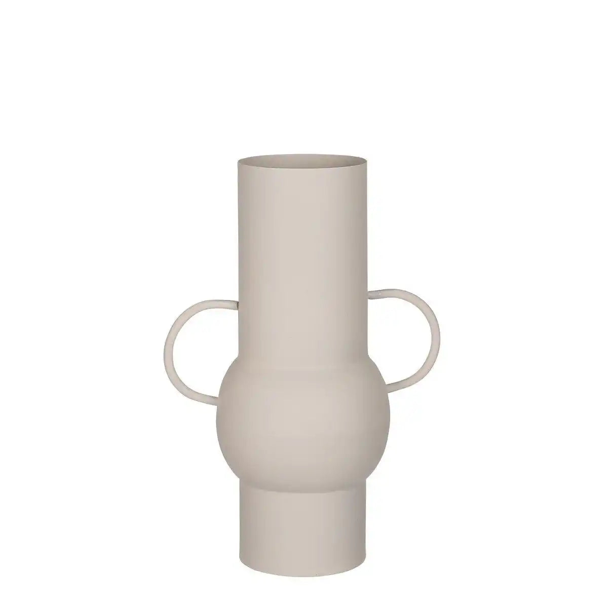 Jari Vase – L24 x B15 x H35 cm – Metall – gebrochenes Weiß - HomeDesign Knaus