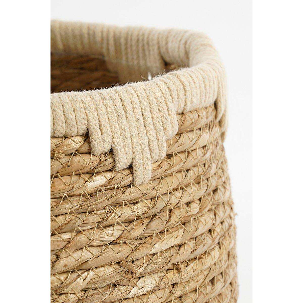 Jorck Pflanzkorb – 3er-Set – H24 x Ø26 cm – Seegras – Beige, Braun - HomeDesign Knaus
