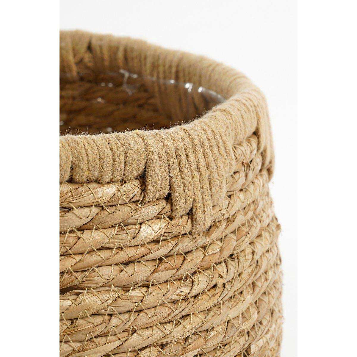 Jorck Pflanzkorb – 3er-Set – H24 x Ø26 cm – Seegras – Hellbraun - HomeDesign Knaus
