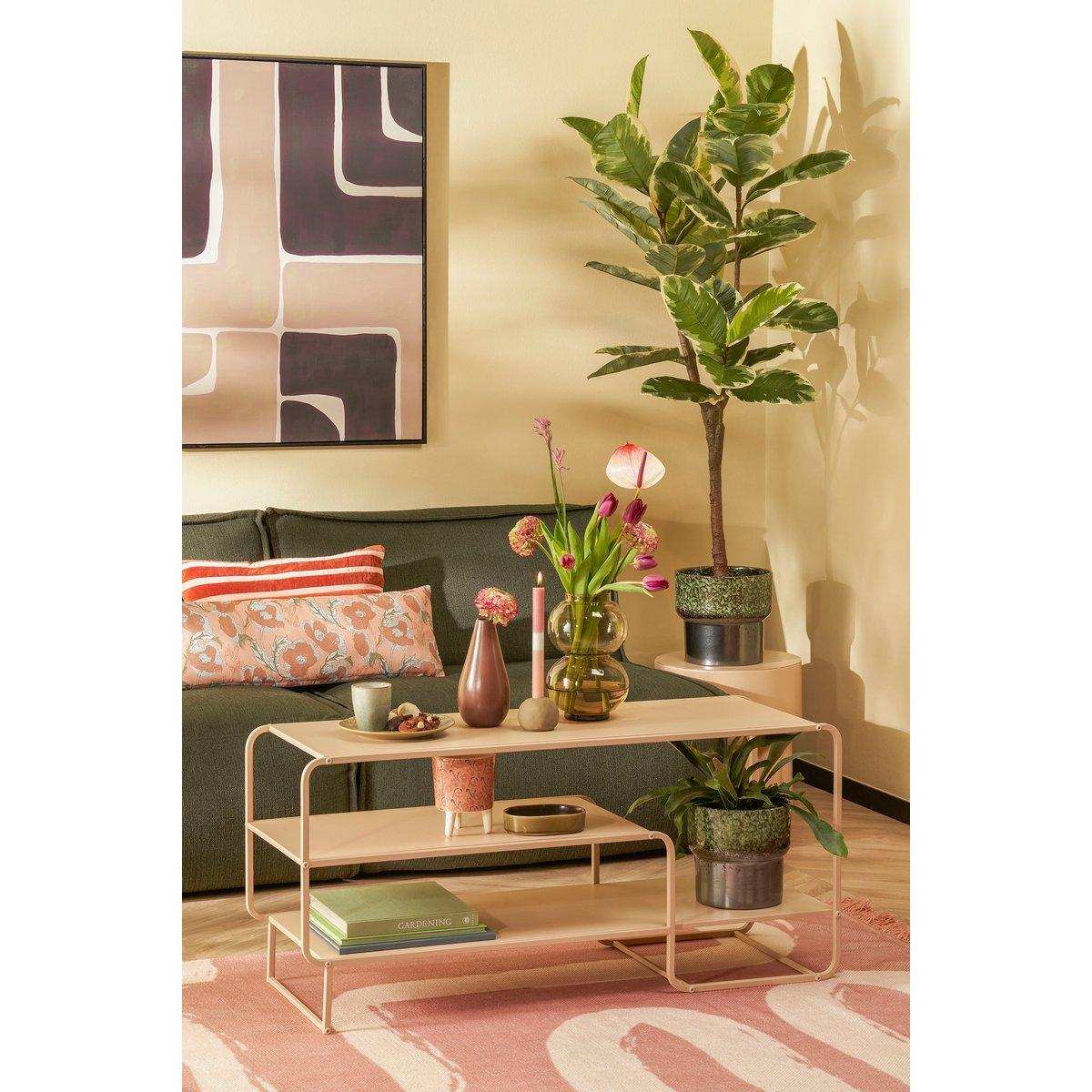 Jules Couchtisch – L110 x B38 x H50 cm – Metall – Hellbraun - HomeDesign Knaus