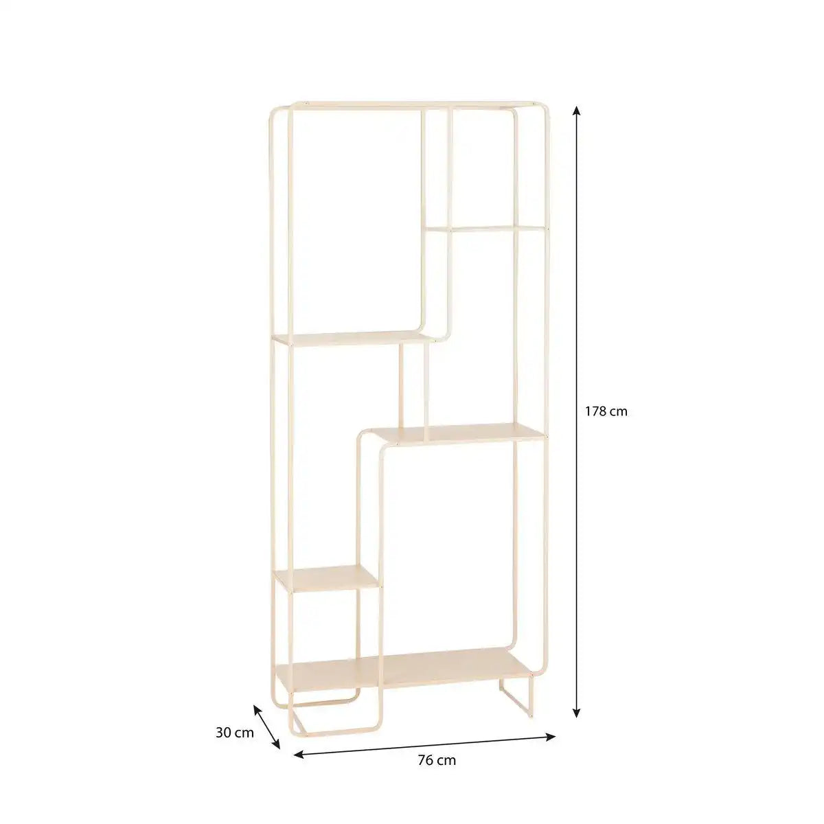 Jules Open Cabinet - L76 x B30 x H178 cm - Metall - hellbraun - HomeDesign Knaus
