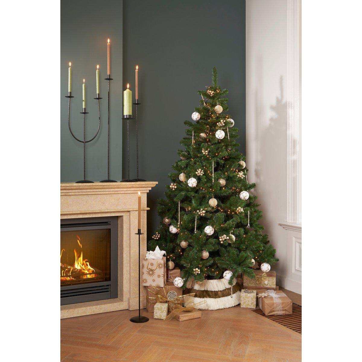 Kantas Kerzenständer – L30 x B15 x H73 cm – Metall – Schwarz - HomeDesign Knaus