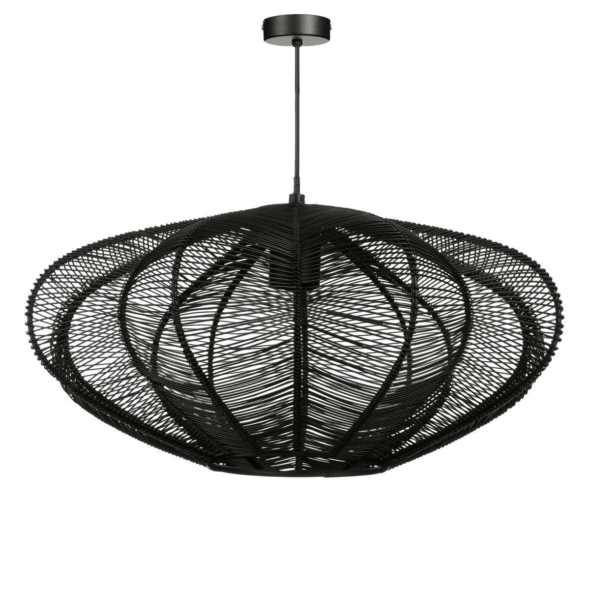 Kanti Hängelampe – H20 x Ø41 cm – Metall – Schwarz - HomeDesign Knaus