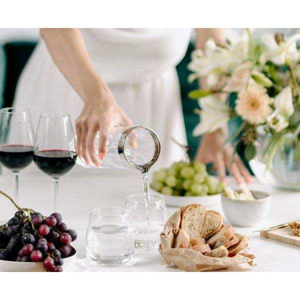 Karaffe Anis mundgeblasenes Kristallglas mit Platinrand 0,7L - HomeDesign Knaus