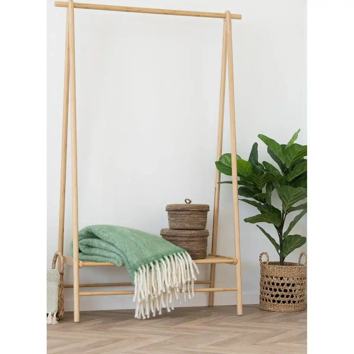 Karmelplaid - Grün, Wolle, 130 x 170 cm - HomeDesign Knaus