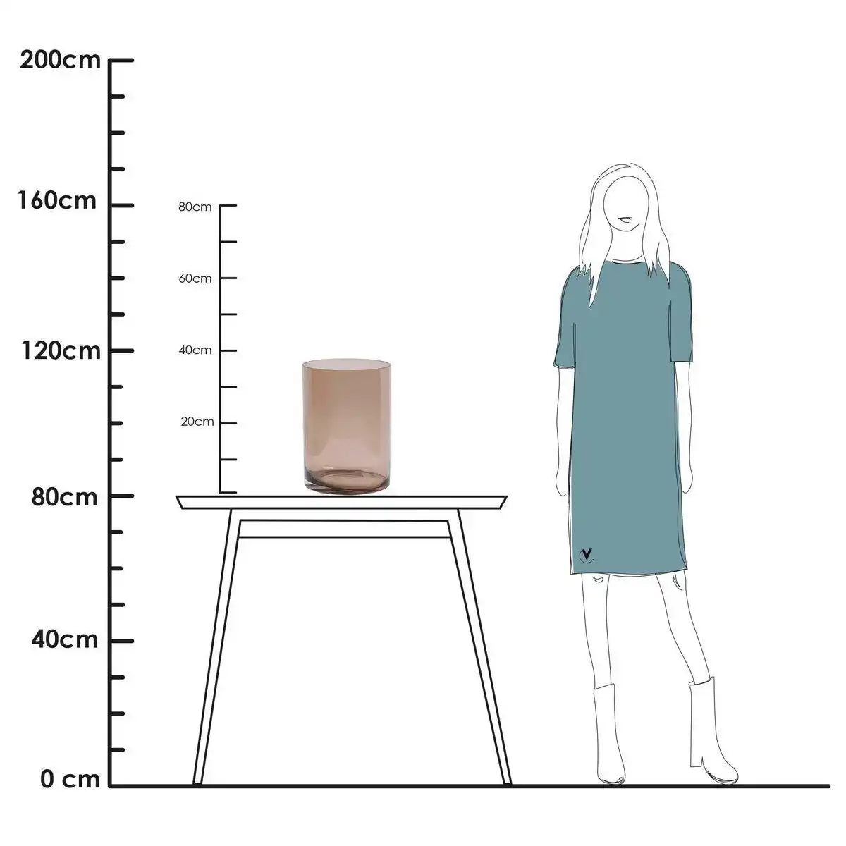 Kaspisches Taupe Ø25 x H35 cm - HomeDesign Knaus