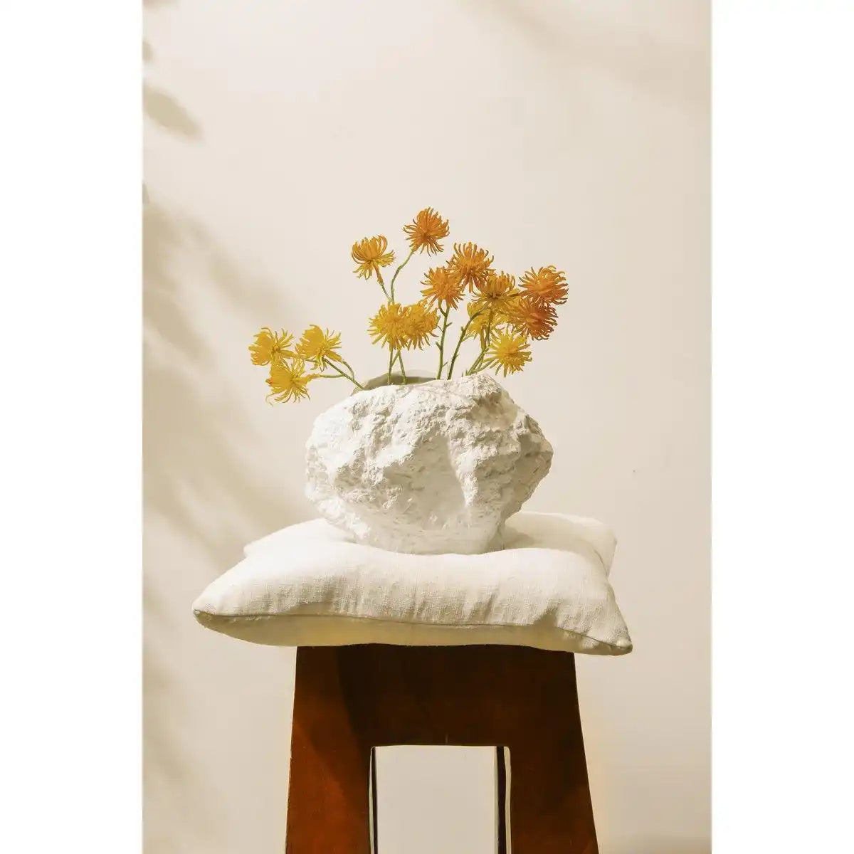 Keramikvase m. Rock-Look, trendiges Naturdesign.CHU20WH - HomeDesign Knaus