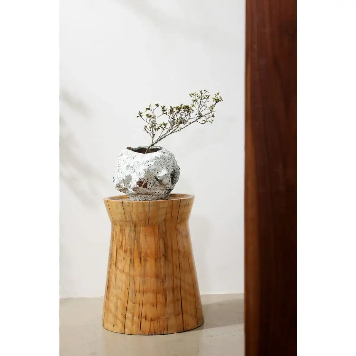 Keramikvase m. Rock-Look, trendiges Naturdesign.CHU20WH - HomeDesign Knaus