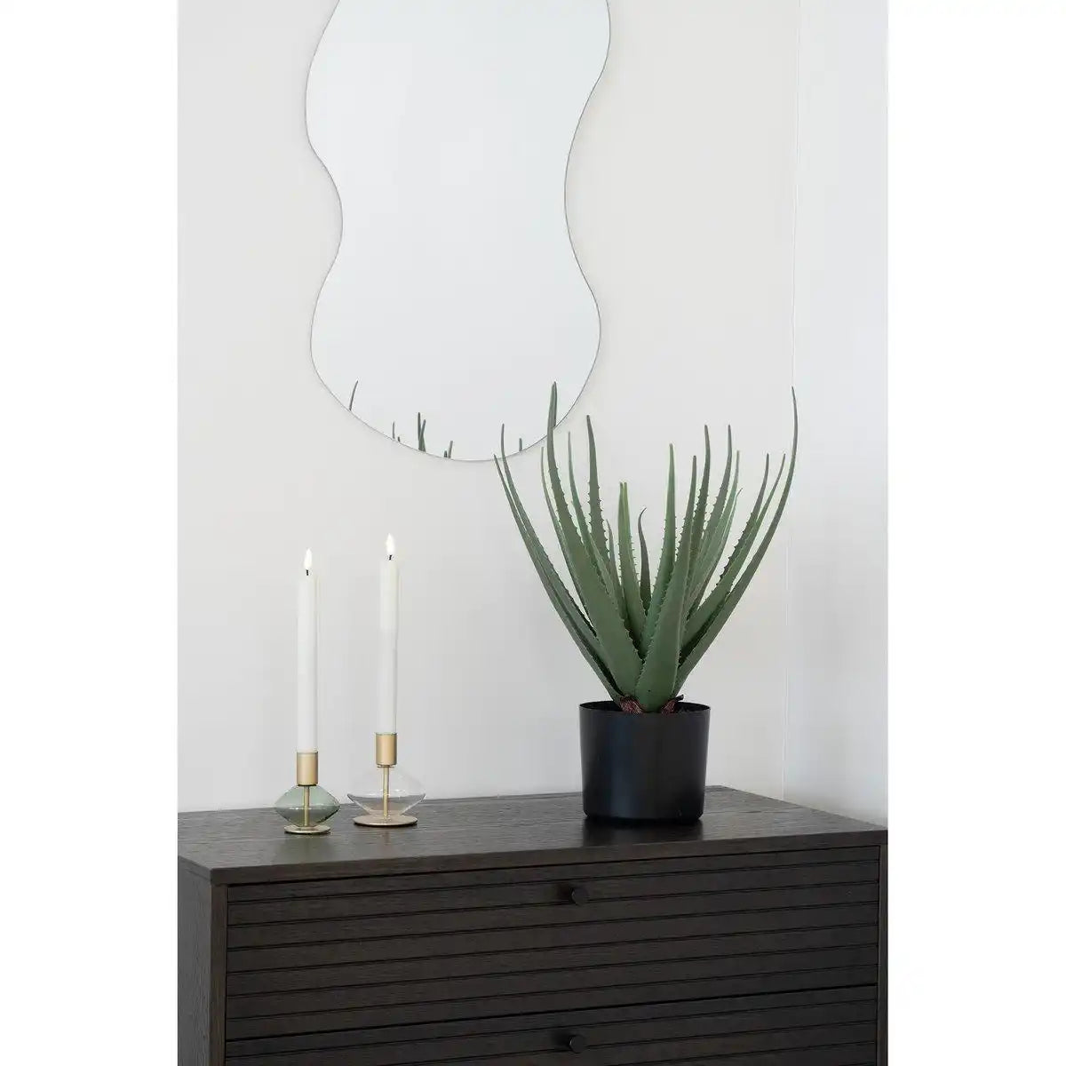 Kerzenhalter – Gold/Grün, Klar, Glas und Metall – 2er-Set - HomeDesign Knaus