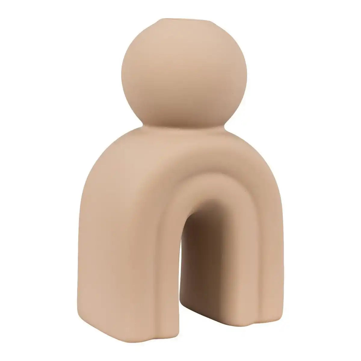 Kerzenhalter - Kerzenhalter aus Keramik, braun, 10,5x6,5x17 cm - HomeDesign Knaus