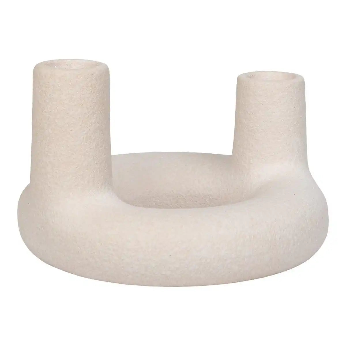 Kerzenhalter - Kerzenhalter, Keramik, beige, ø13x8,5 cm - HomeDesign Knaus