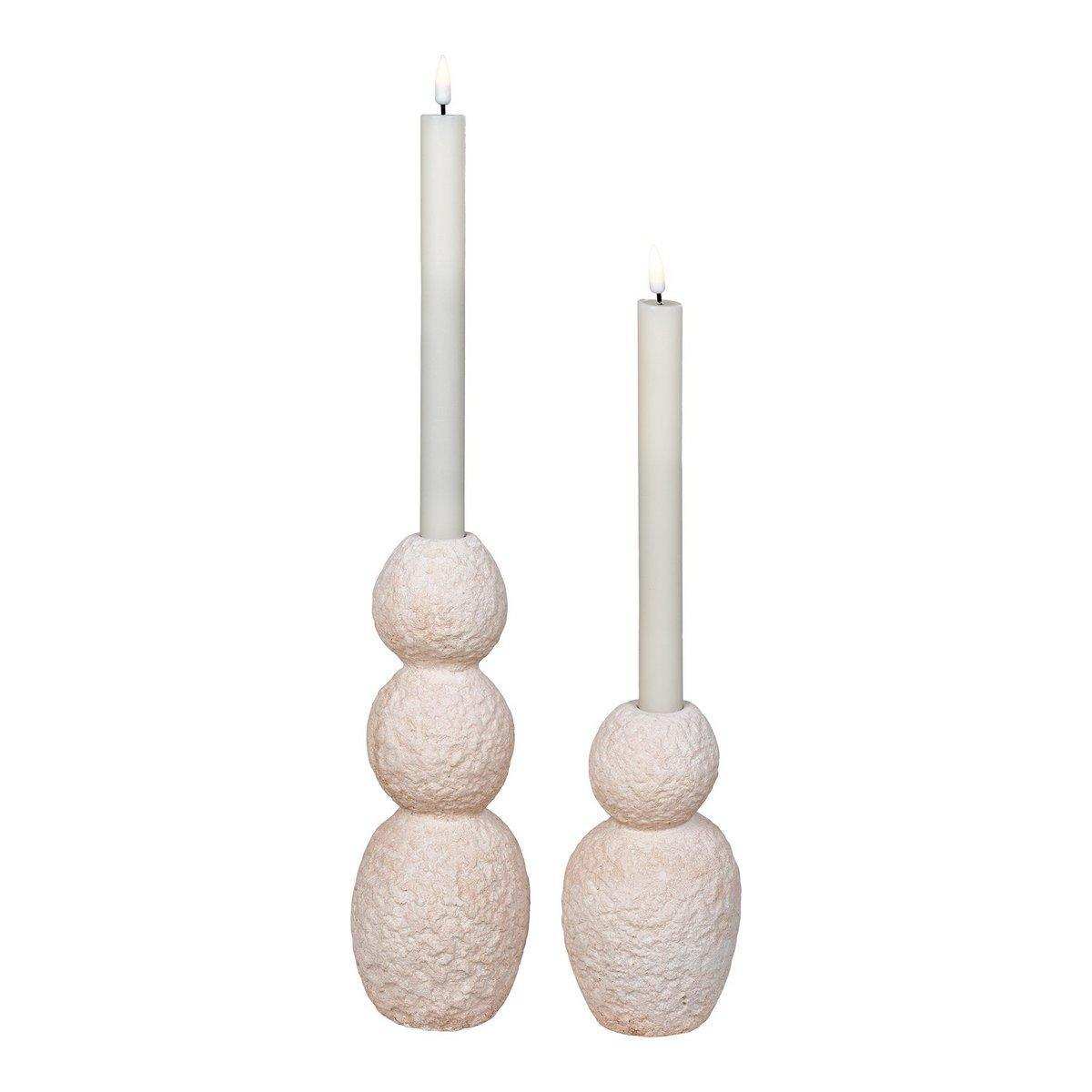 Kerzenhalter - Kerzenhalter, Zement, natur, 2er-Set - HomeDesign Knaus