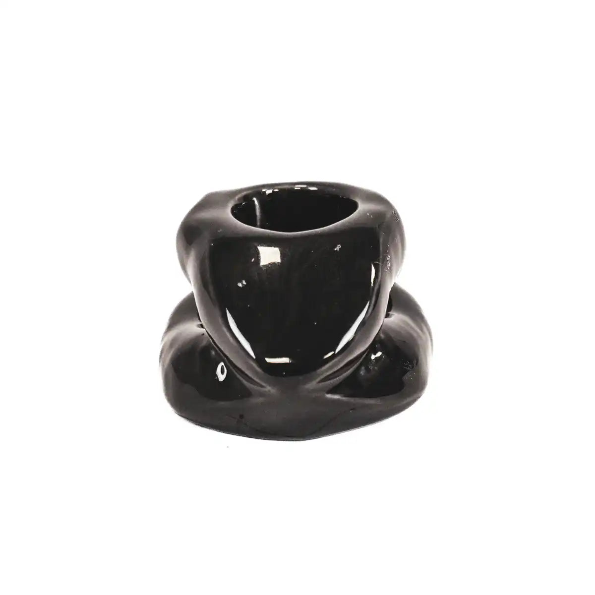 Kerzenhalter - Lippe - Keramik - Schwarz -7x5,5x4cm - HomeDesign Knaus