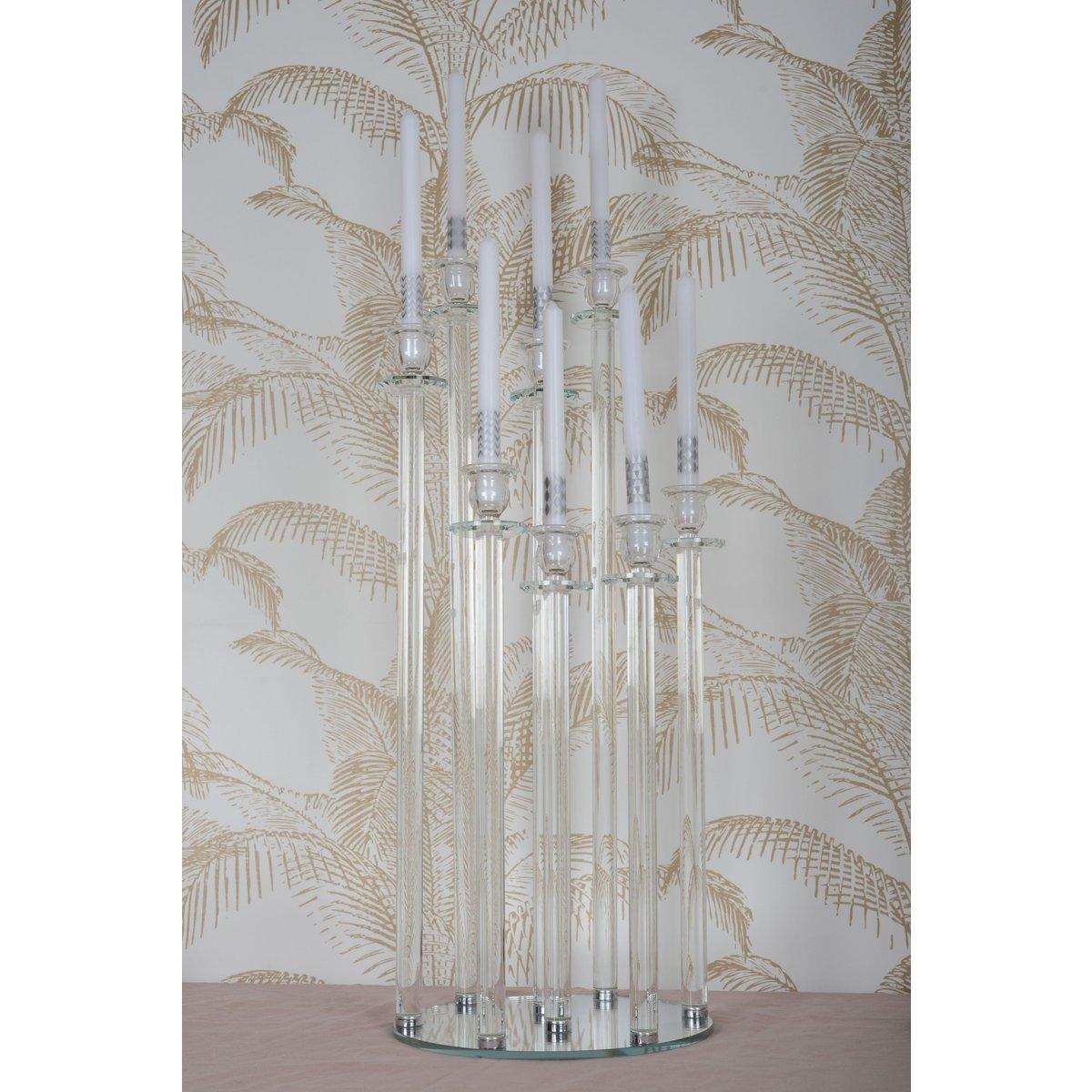 KERZENHALTER MIT KRISTALL, 8 LICHTER, H77CM - HomeDesign Knaus