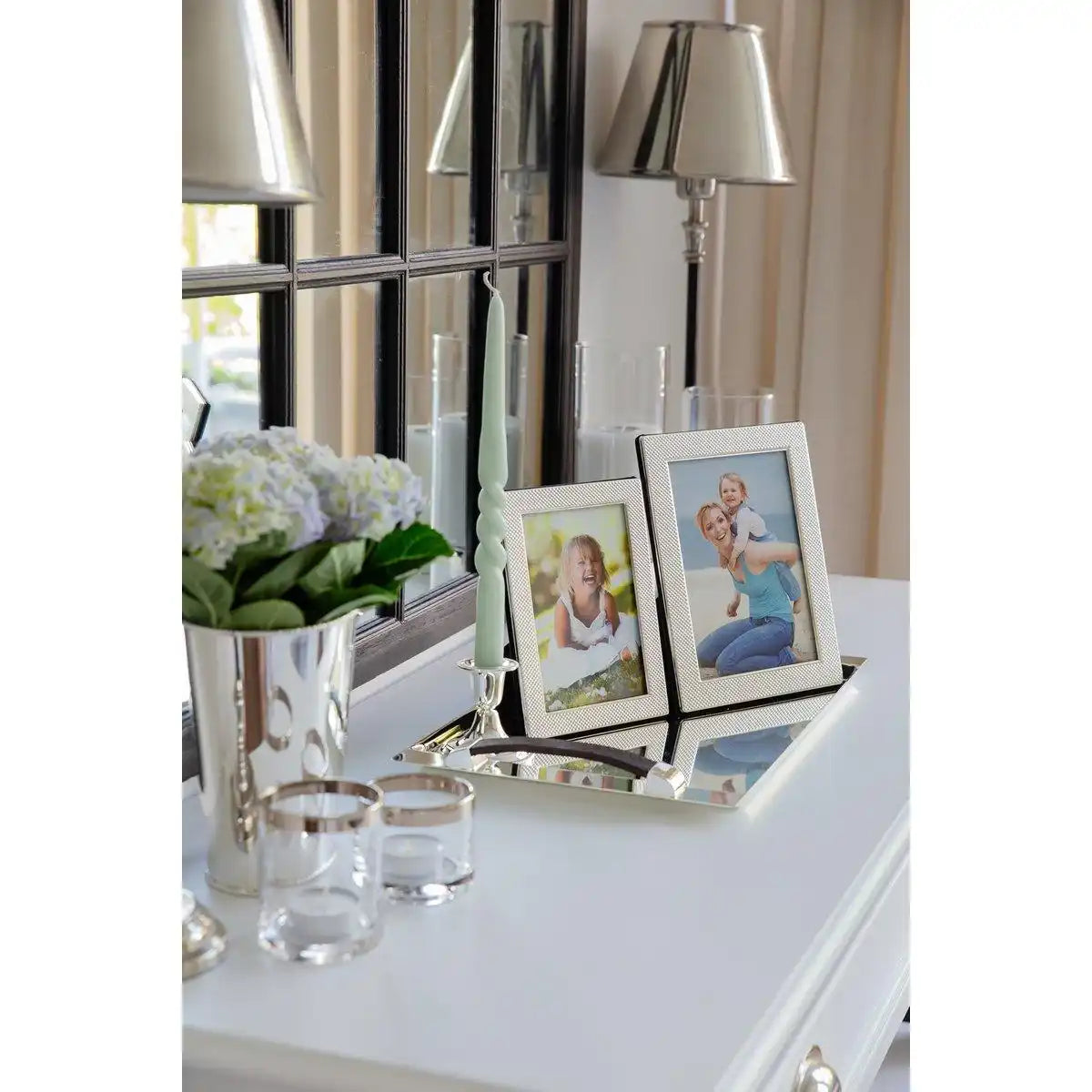 Kerzenleuchter Perla für Stabkerze, Höhe 7 cm, edel versilbert, anlaufgeschützt - HomeDesign Knaus