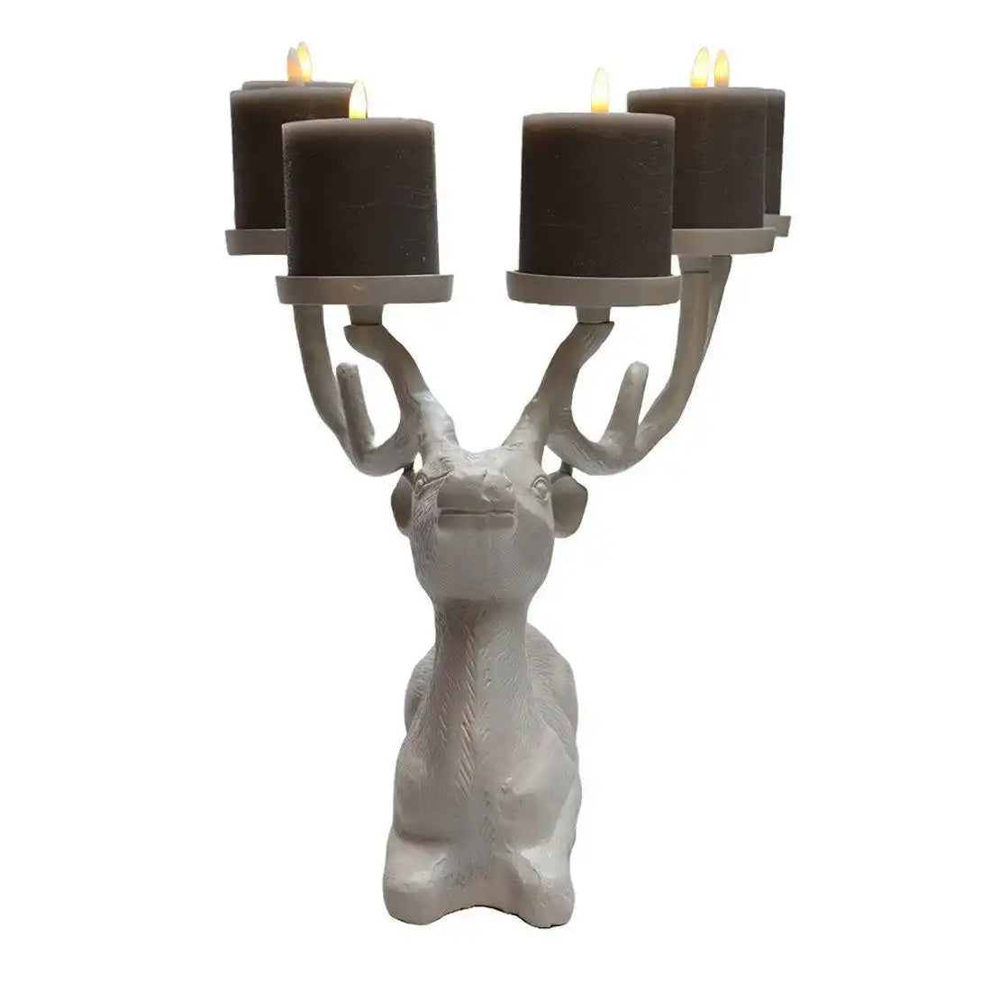 Kerzenständer Kerzenhalter Elfenbein Langhaus Metall - HomeDesign Knaus