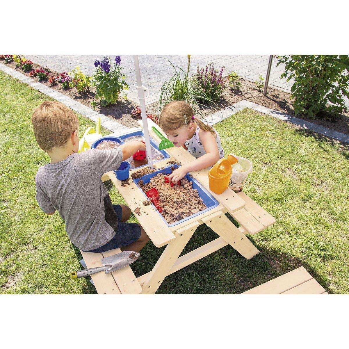 Kinder-Picknickbank 'Matsch-Nicki für 4', natur - HomeDesign Knaus