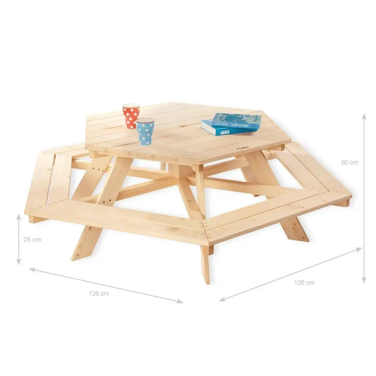 Kinder-Picknickbank 'Nicki 6-Eck', natur - HomeDesign Knaus