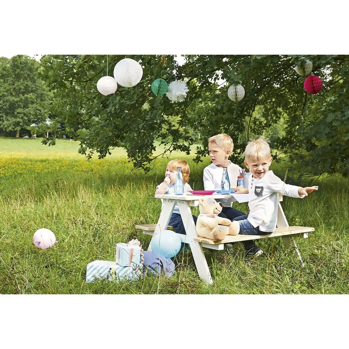 Kinder-Picknickbank 'Nicki für 4', weiß - HomeDesign Knaus