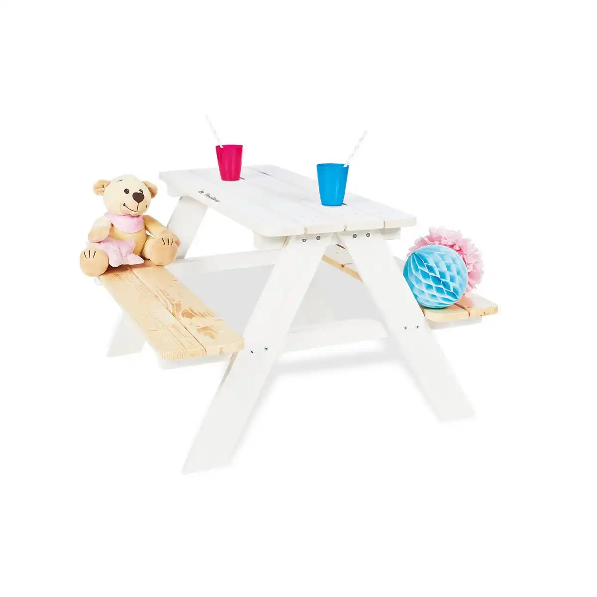 Kinder-Picknickbank 'Nicki für 4', weiß - HomeDesign Knaus