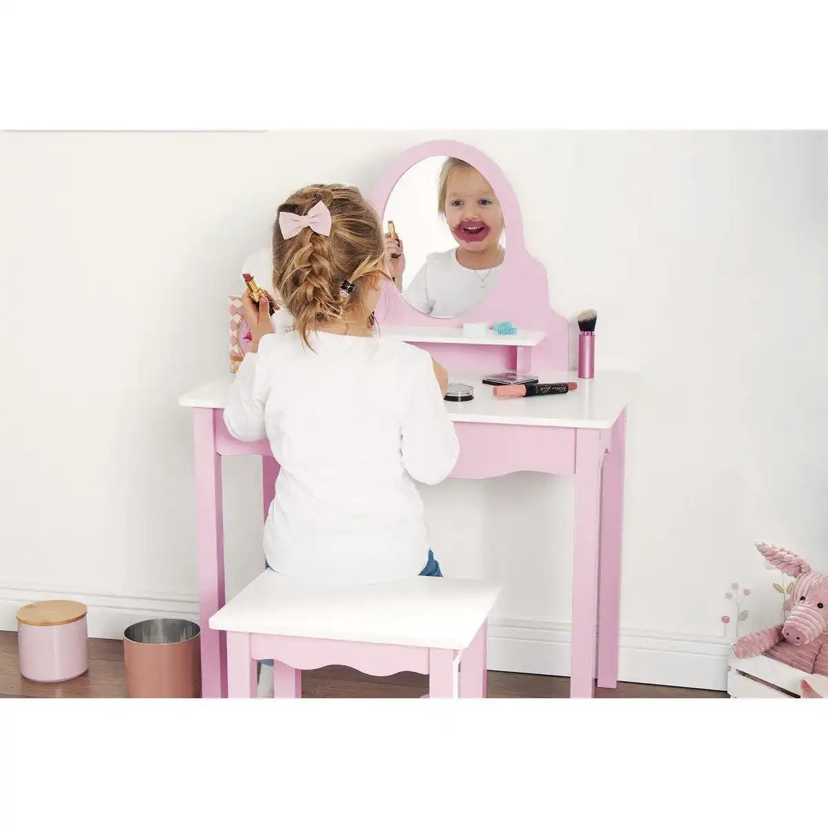 Kinder Schminktisch 'Jasmin', inkl. Schemel - HomeDesign Knaus