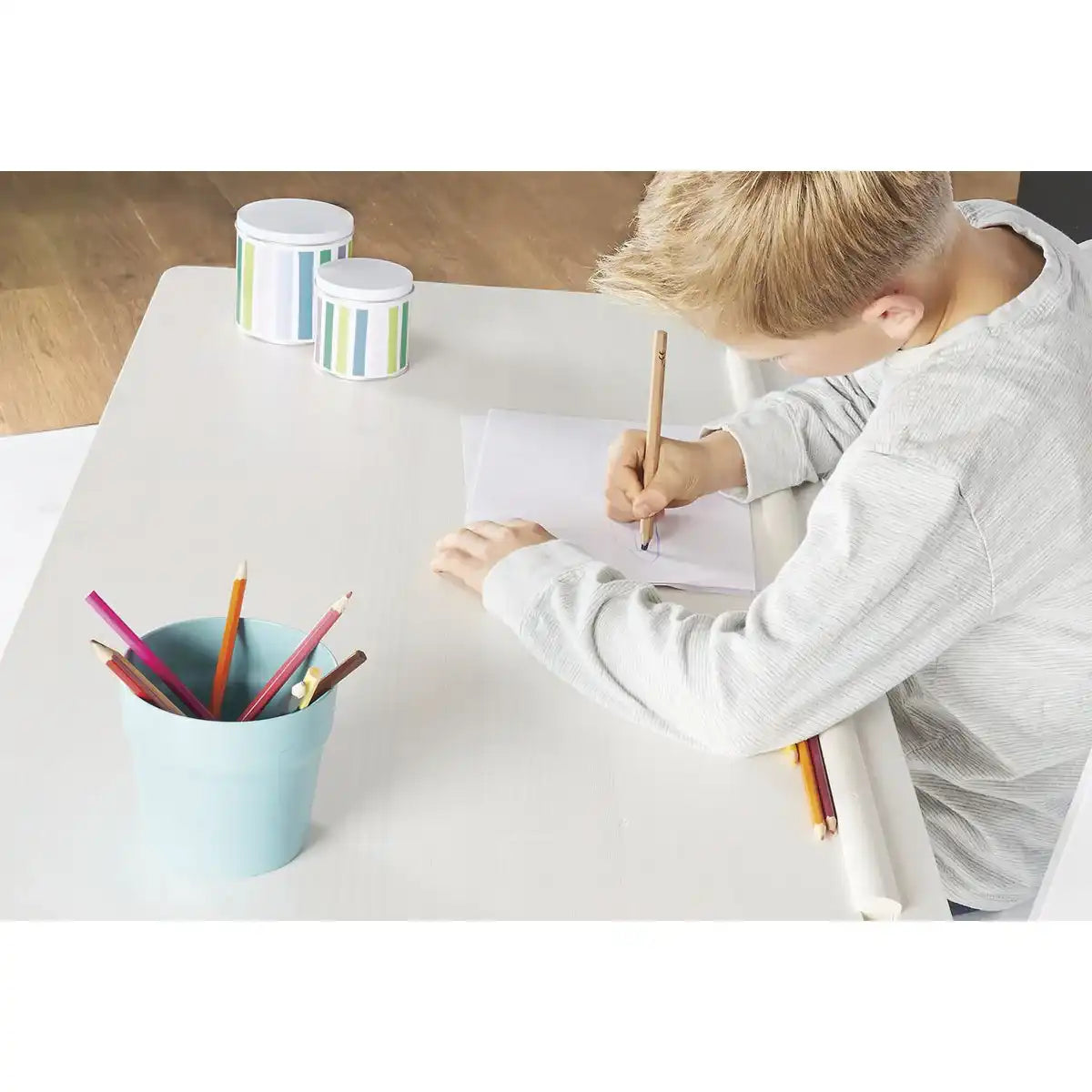 Kinderschreibtisch 'Lena', weiß lasiert - HomeDesign Knaus
