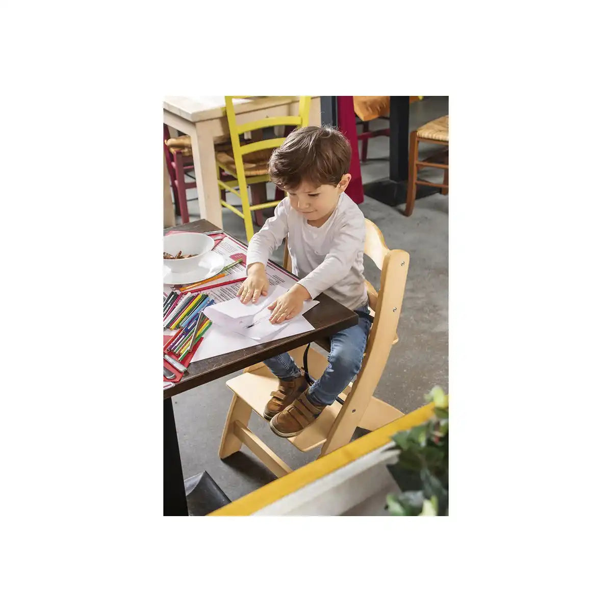 Kinderstuhl Treppenstuhl 'Thilo', klar lackiert - HomeDesign Knaus