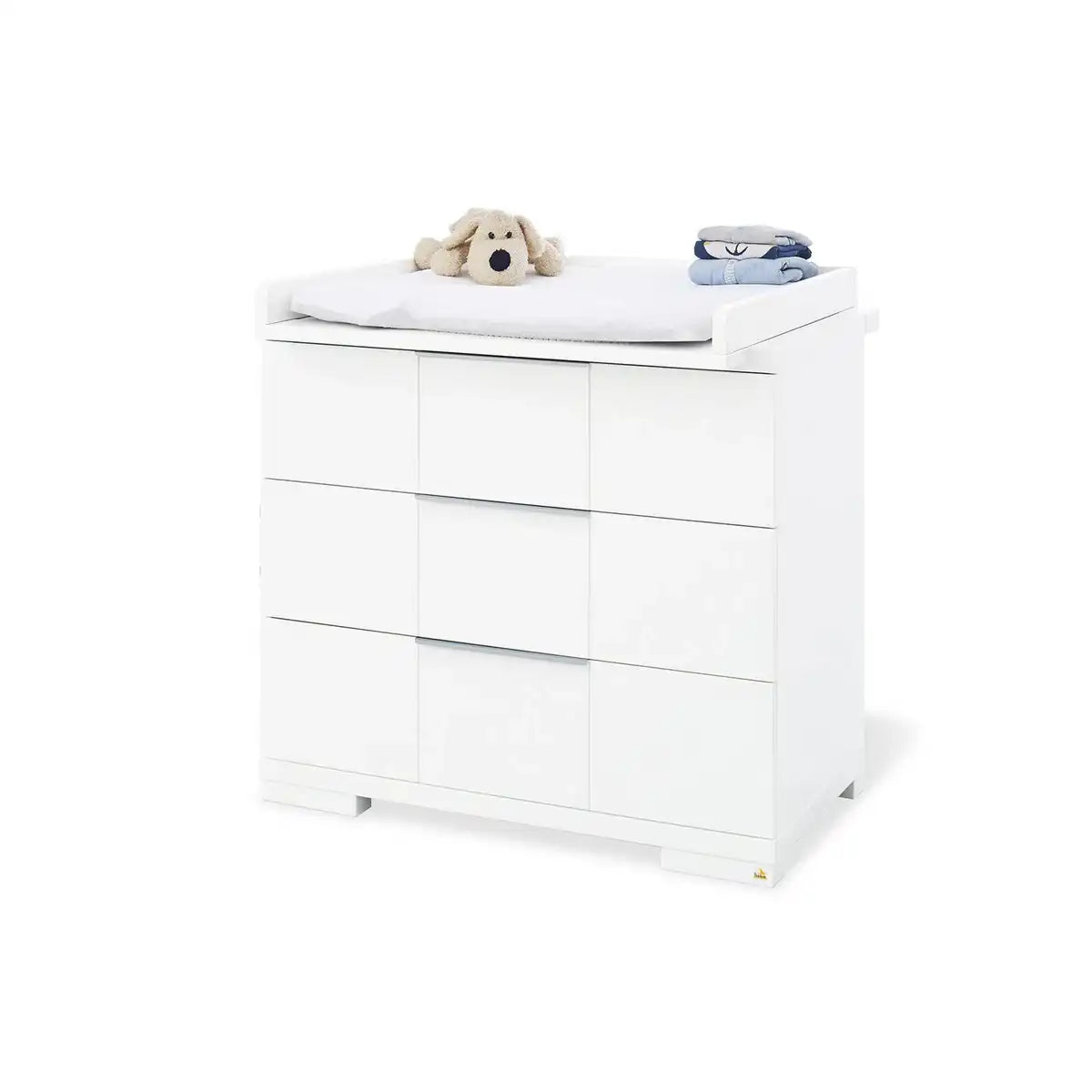 Kinderzimmer 'Polar' breit groß3-teilig: Kinderbett, breite Wickelkommode, großer Kleiderschrank - HomeDesign Knaus