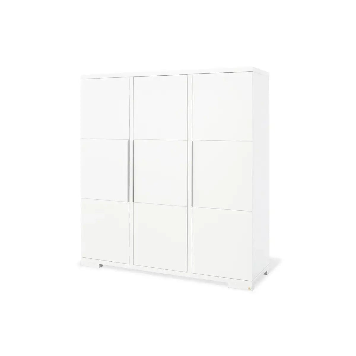 Kinderzimmer 'Polar' extra breit groß, inkl. Wandregal4-teilig: Kinderbett, extrabreite Wickelkommode, großer Kleiderschrank, Wandregal - HomeDesign Knaus