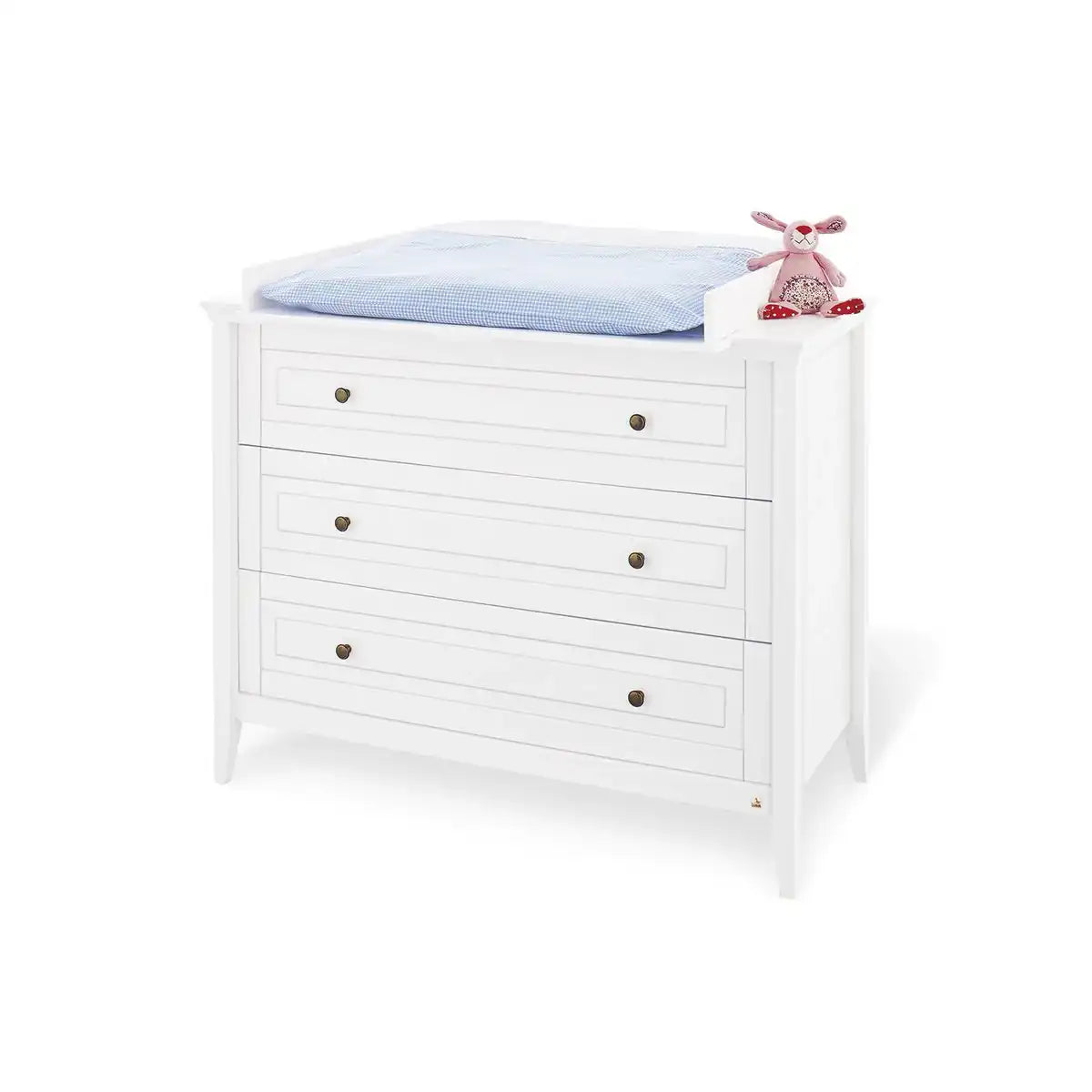 Kinderzimmer 'Smilla' breit3-teilig: Kinderbett, breite Wickelkommode, 2-türiger Kleiderschrank - HomeDesign Knaus